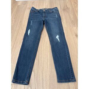 Good Hart Womens Distressed Blue Skinny Jeans Size 8 Mid-Rise Cotton Blend Denim